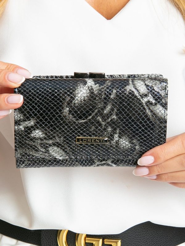 Black Horizontal Patterned Women Wallet