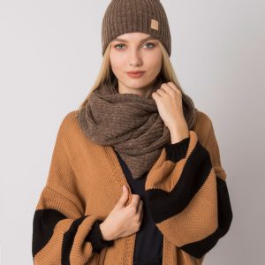 Brown winter set hat and scarf RUE PARIS