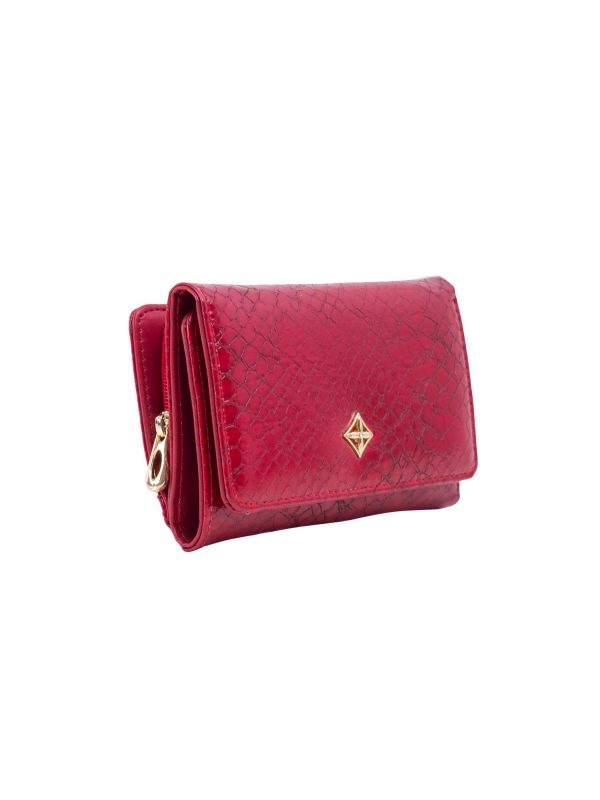 Red eco leather ladies wallet