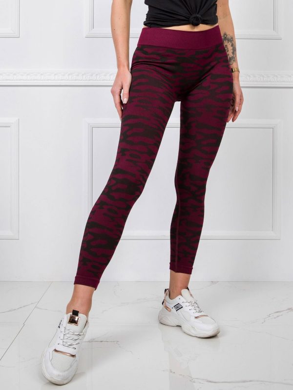 Burgundy Black Motivation Leggings