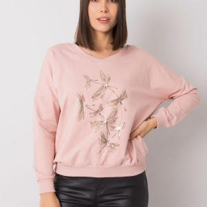 Dirty pink plus size sweatshirt with Michell rhinestones