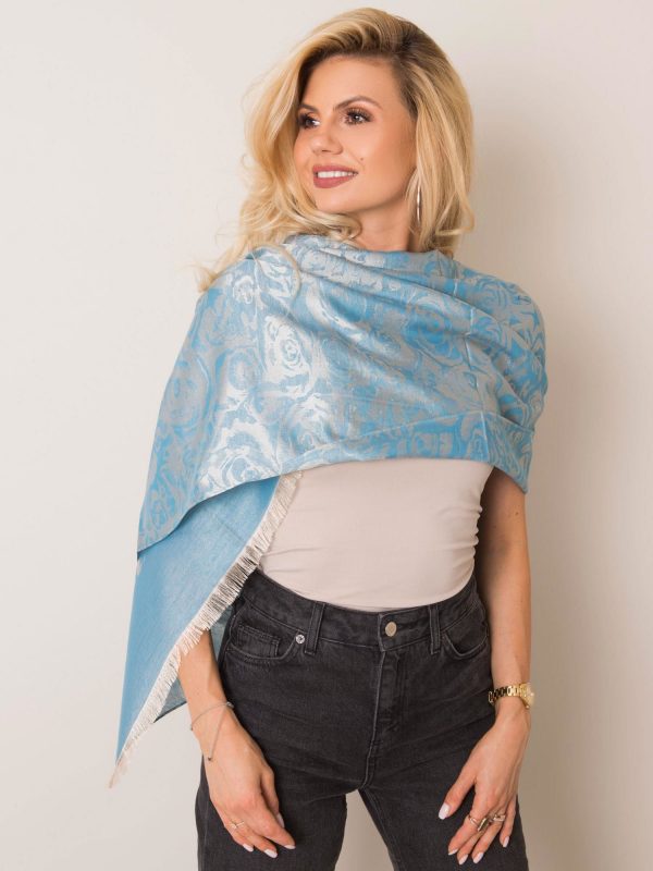 Blue scarf with pattern