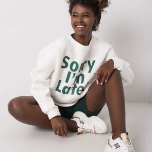 Ecru-green sweatshirt with Kailee inscription