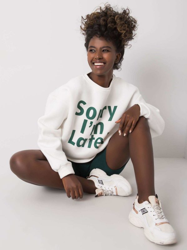 Ecru-green sweatshirt with Kailee inscription