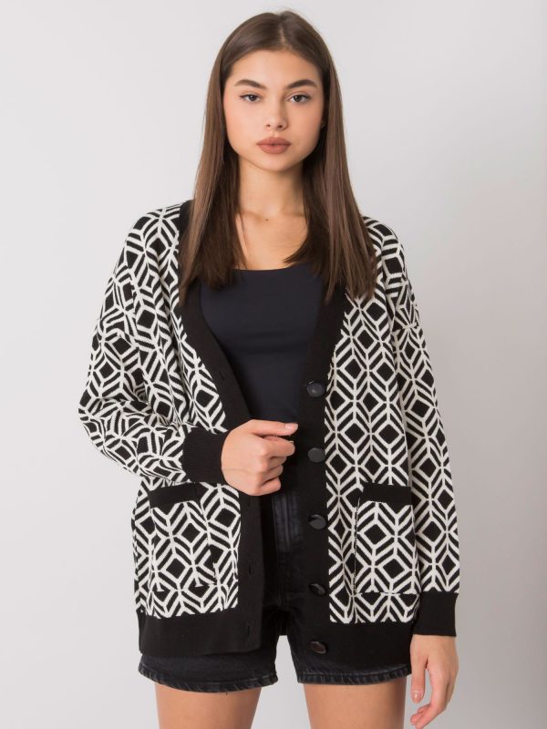 Oxnard black and cream cardigan