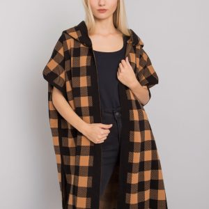 Black and Camel Lovington Hooded Cardigan