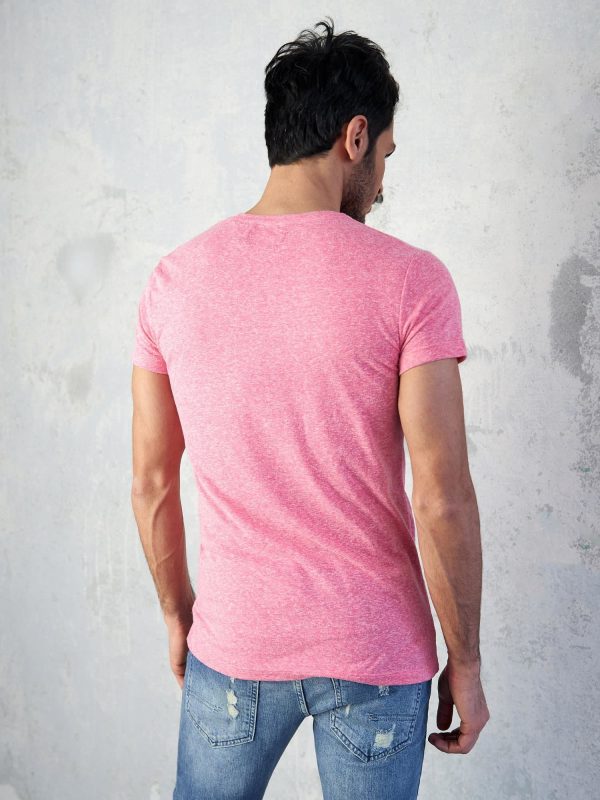 Pink melange t-shirt for men