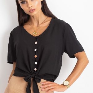 RUE PARIS Black blouse Paradise