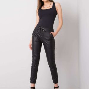 Black Shandy Faux Leather Pants