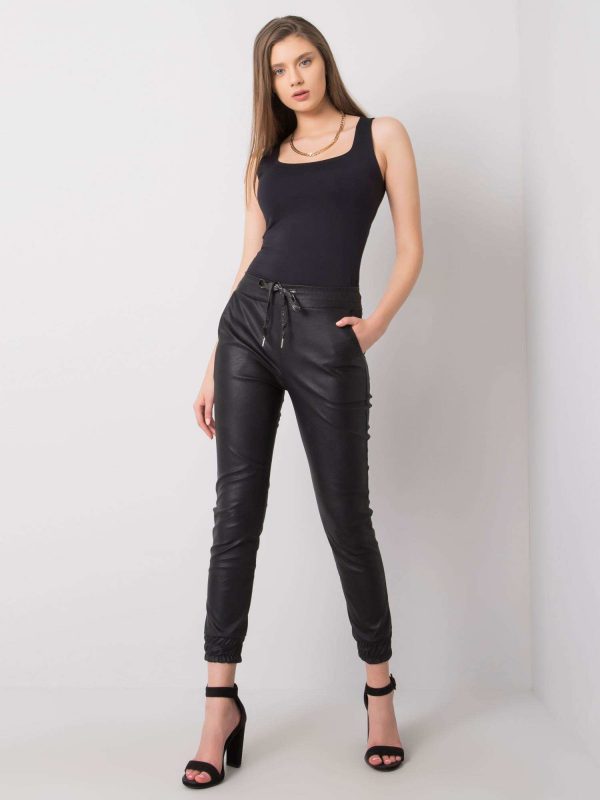 Black Shandy Faux Leather Pants