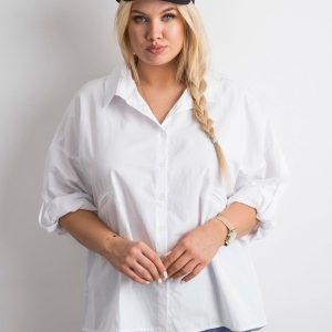 White shirt with embroidery PLUS SIZE