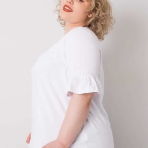 Yareli's white plus size cotton blouse