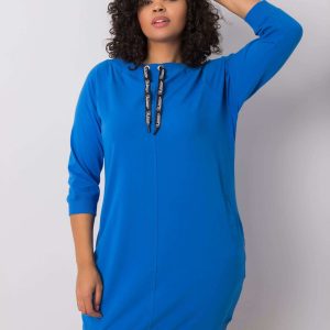 Dark Blue Cotton Dress Harriet