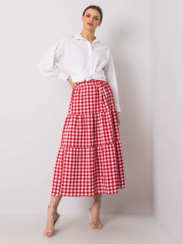 Tahira red plaid skirt RUE PARIS