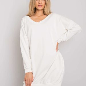 Nayla white V-neck sweatshirt