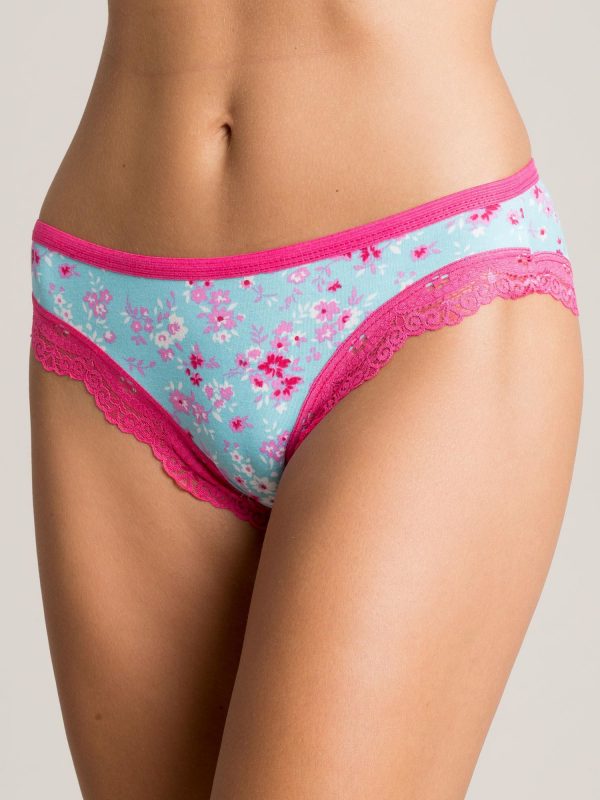 Blue and pink floral panties