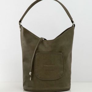 Khaki bag in hobo style