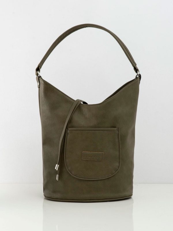 Khaki bag in hobo style