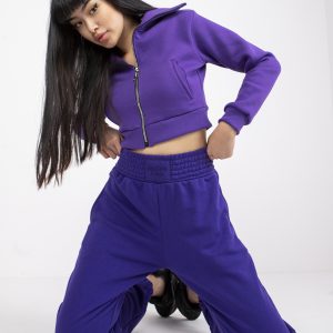 Dark purple sweatpants with pockets RUE PARIS