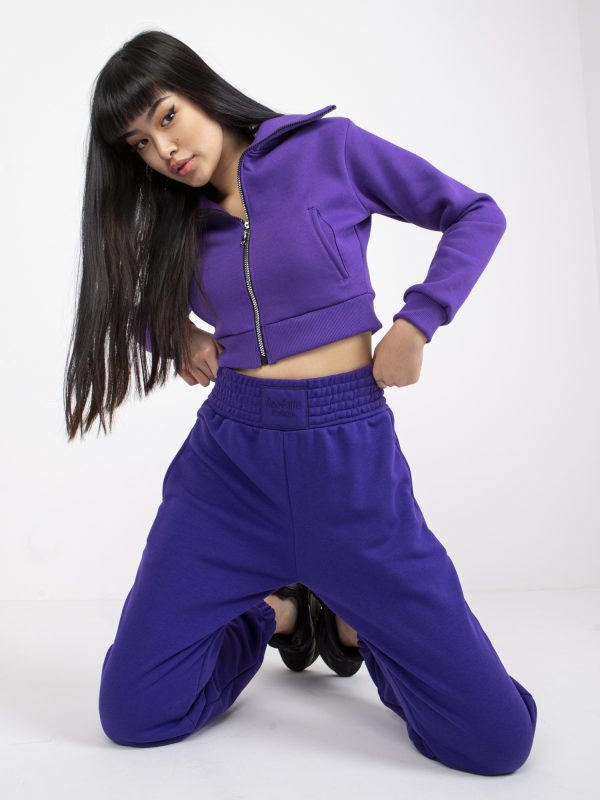 Dark purple sweatpants with pockets RUE PARIS