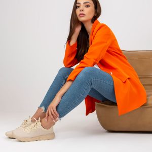 Orange blazer with Veracruz button closure