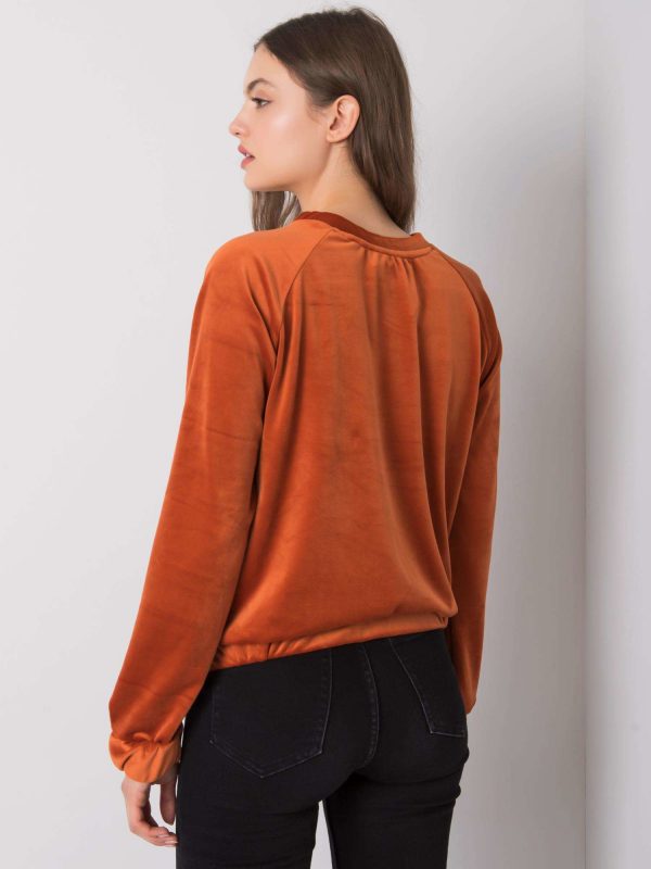 Dark orange velour sweatshirt Lorene RUE PARIS