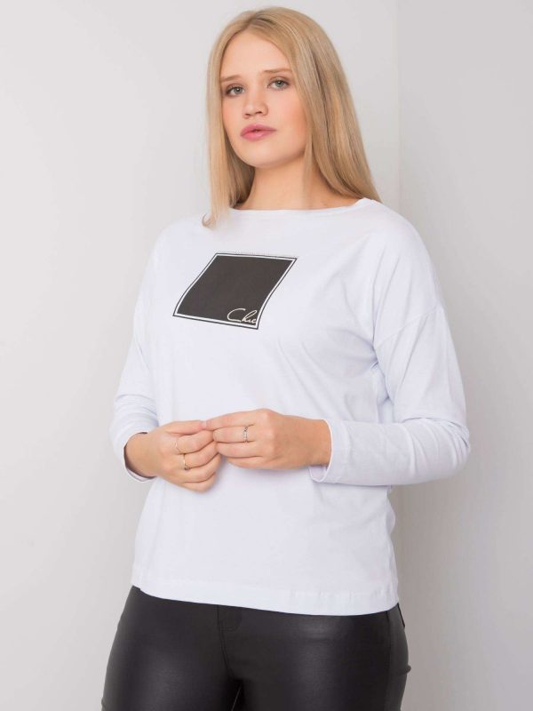 Jalissa White Plus Size Cotton Blouse