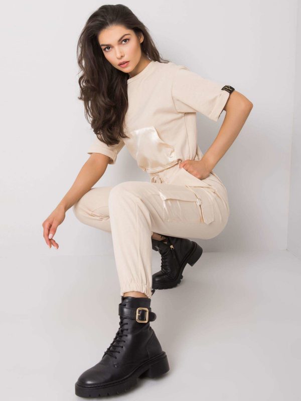 Beige jumpsuit Agustina RUE PARIS