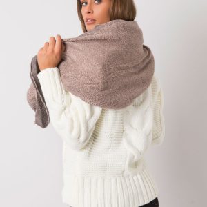 Grey-pink knitted scarf