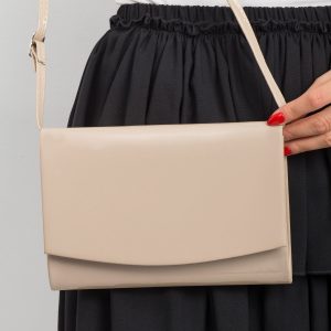 Small beige clutch bag