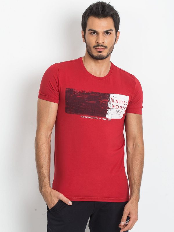 TOMMY LIFE Men's Red T-Shirt