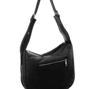 BADURA Black Leather Shoulder Bag