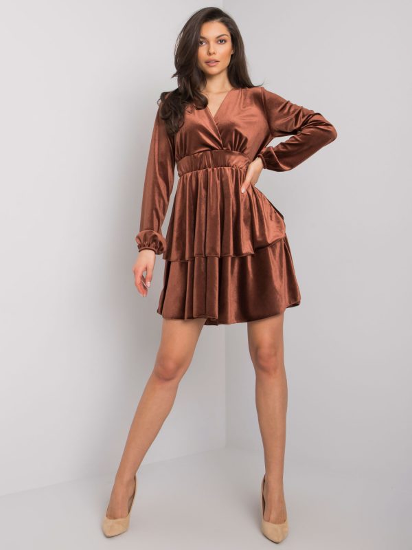 Brown velour dress Alice RUE PARIS