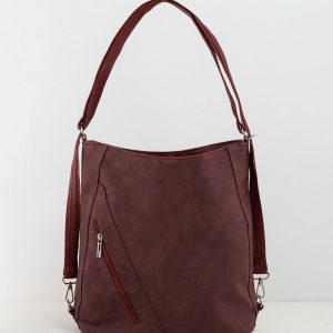 Burgundy eco-leather ladies bag