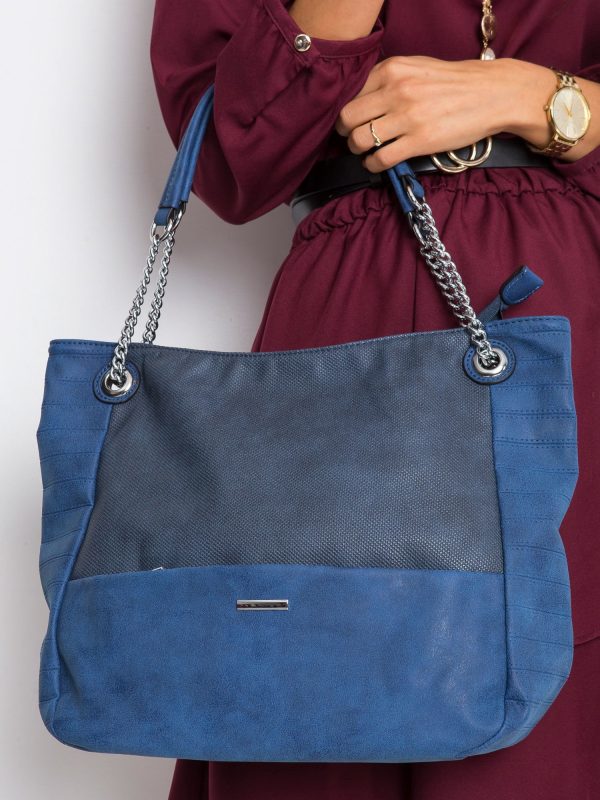 Dark blue eco leather bag