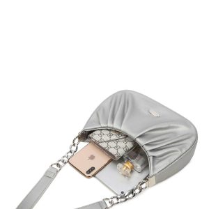 Silver handbag with LUIGISANTO handle