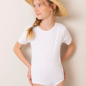 White cotton bodysuit for girl