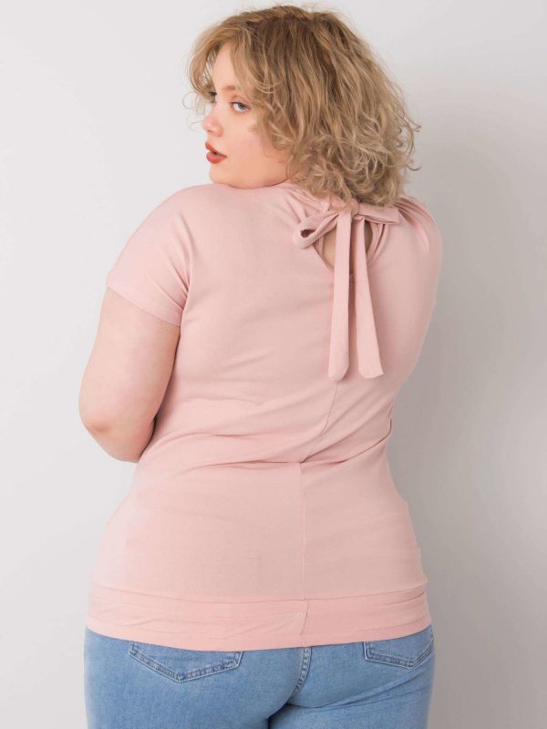 Dirty pink plus size blouse with Lavender binding