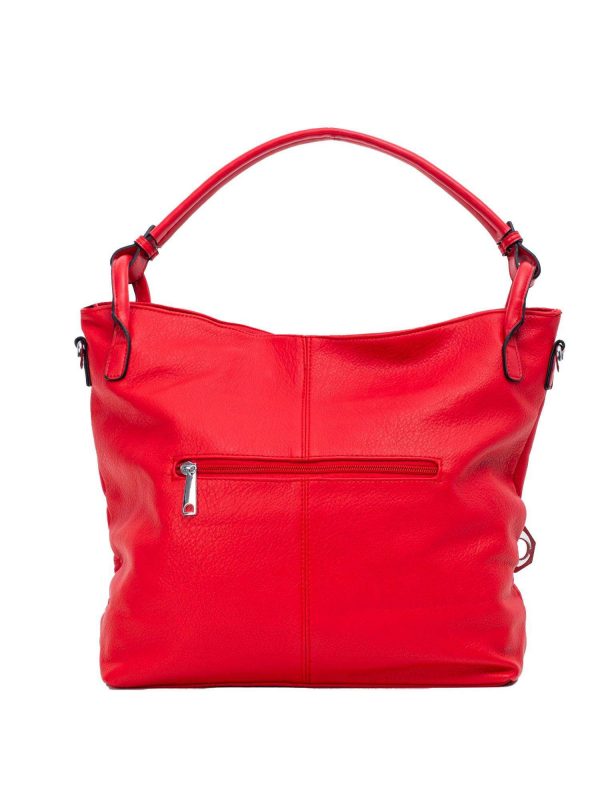 Red Eco Leather Shoulder Bag