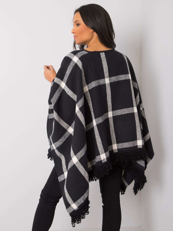 Ellery Black Plaid Poncho