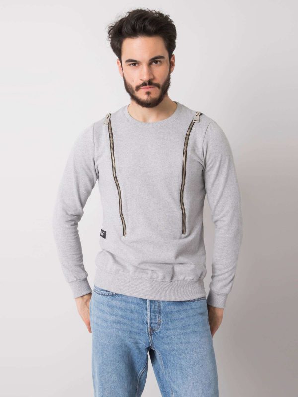 Grey cotton sweatshirt for men Derrick