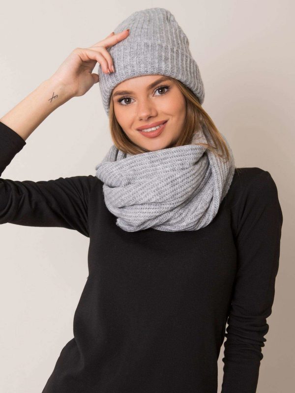 Gray hat and scarf set RUE PARIS