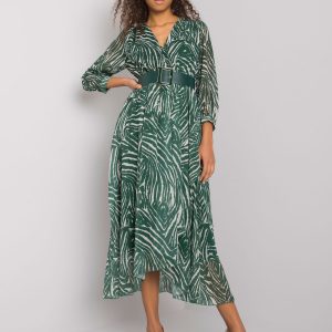 Green and beige dress with ruffle patterns Sarasota