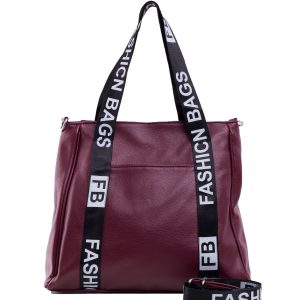 Burgundy eco leather city bag