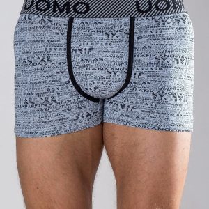 Grey Patterned Boxer Shorts