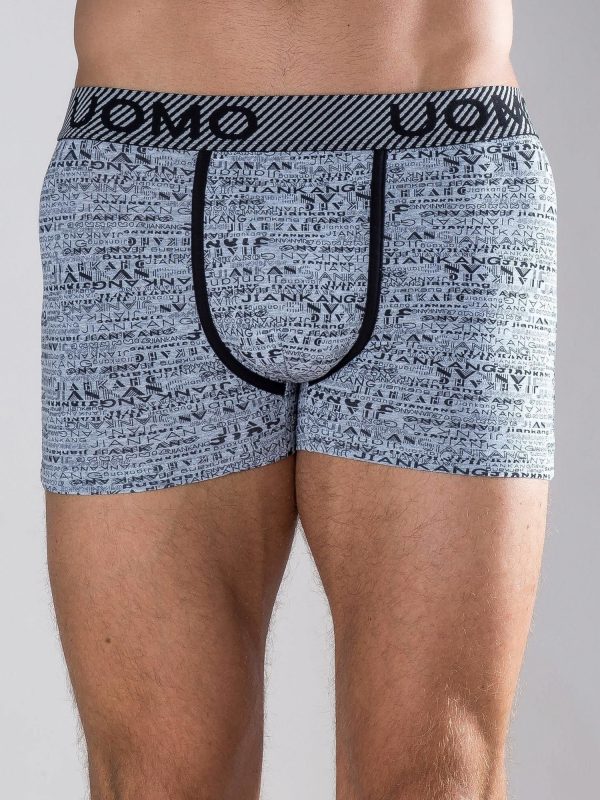 Grey Patterned Boxer Shorts