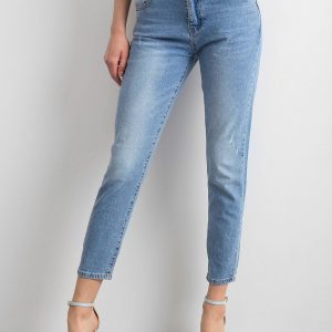 Jeans with floral appliqué