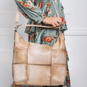 Dark beige patchwork bag