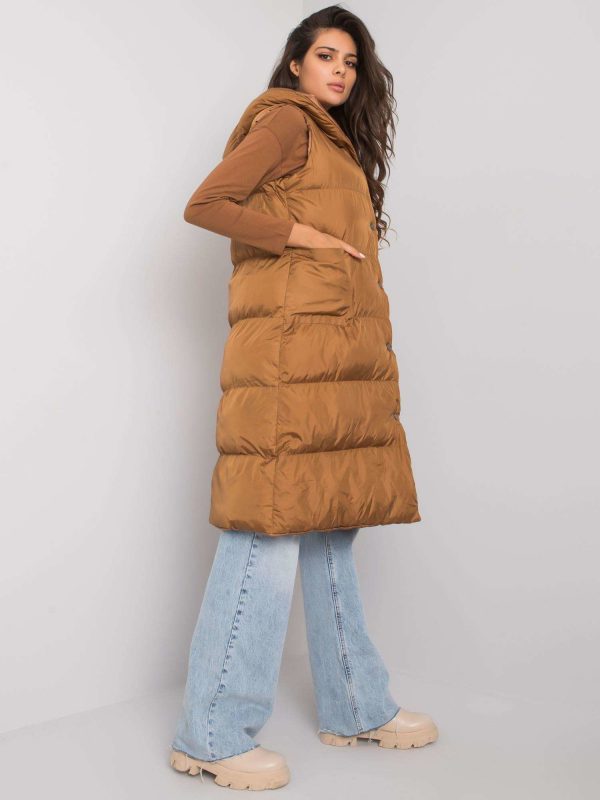 Brown Chase Hooded Quilted Vest