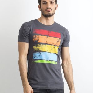 Men's T-shirt with colorful graphite print